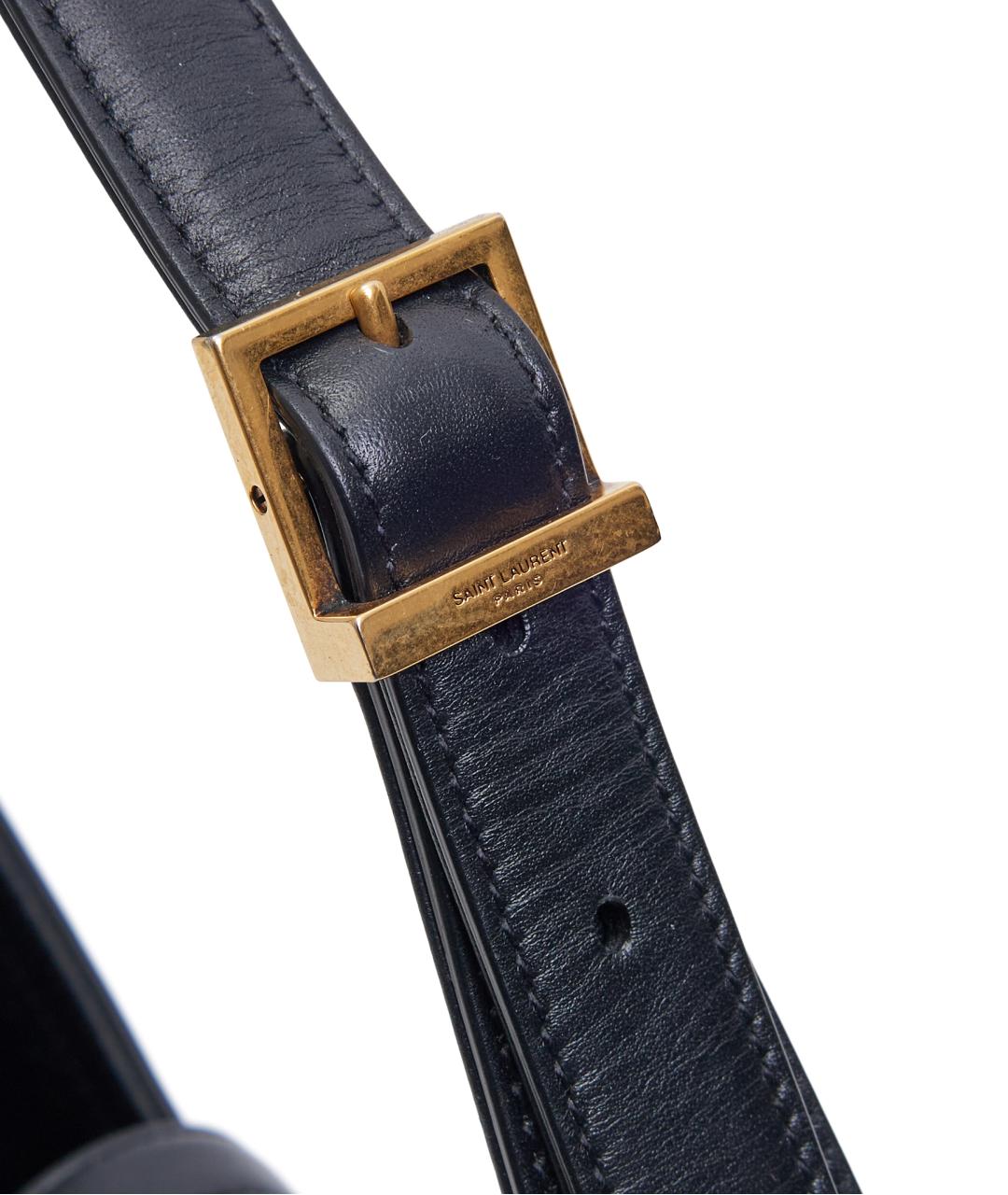 SAINT LAURENT Черная кожаная сумка с короткими ручками, фото 4