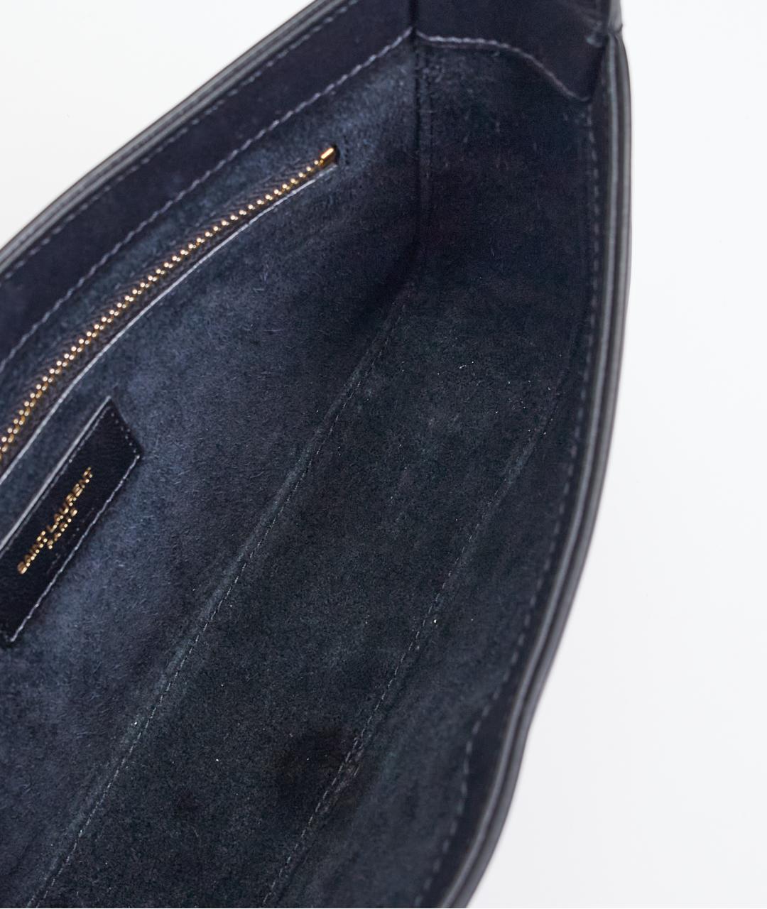 SAINT LAURENT Черная кожаная сумка с короткими ручками, фото 6