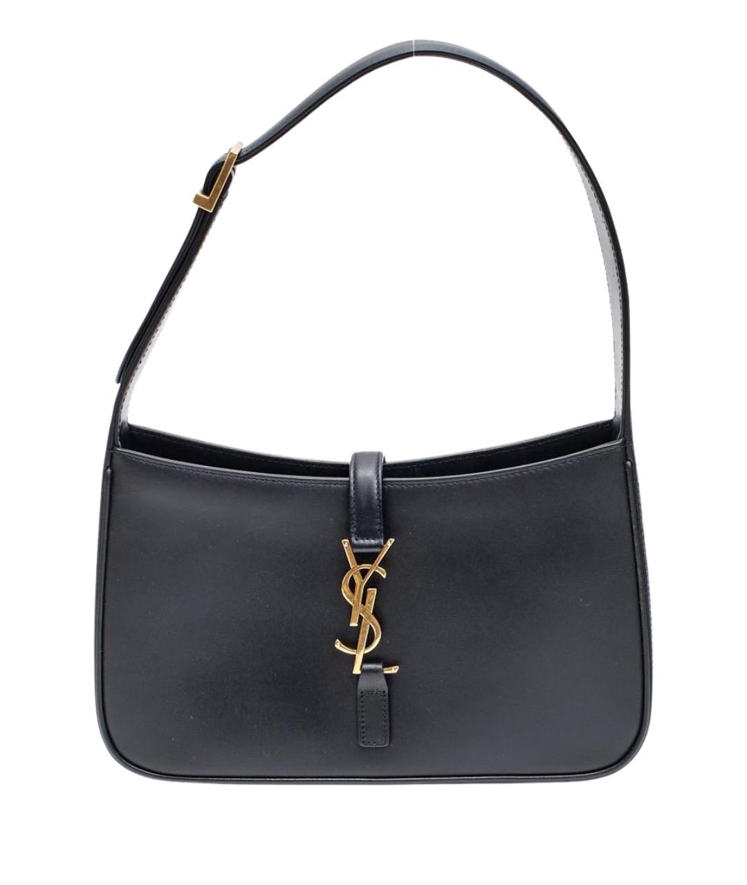 SAINT LAURENT Черная кожаная сумка с короткими ручками, фото 1