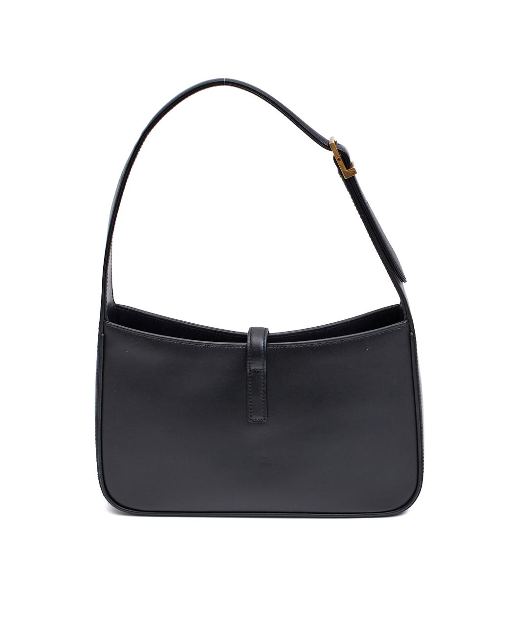 SAINT LAURENT Черная кожаная сумка с короткими ручками, фото 3