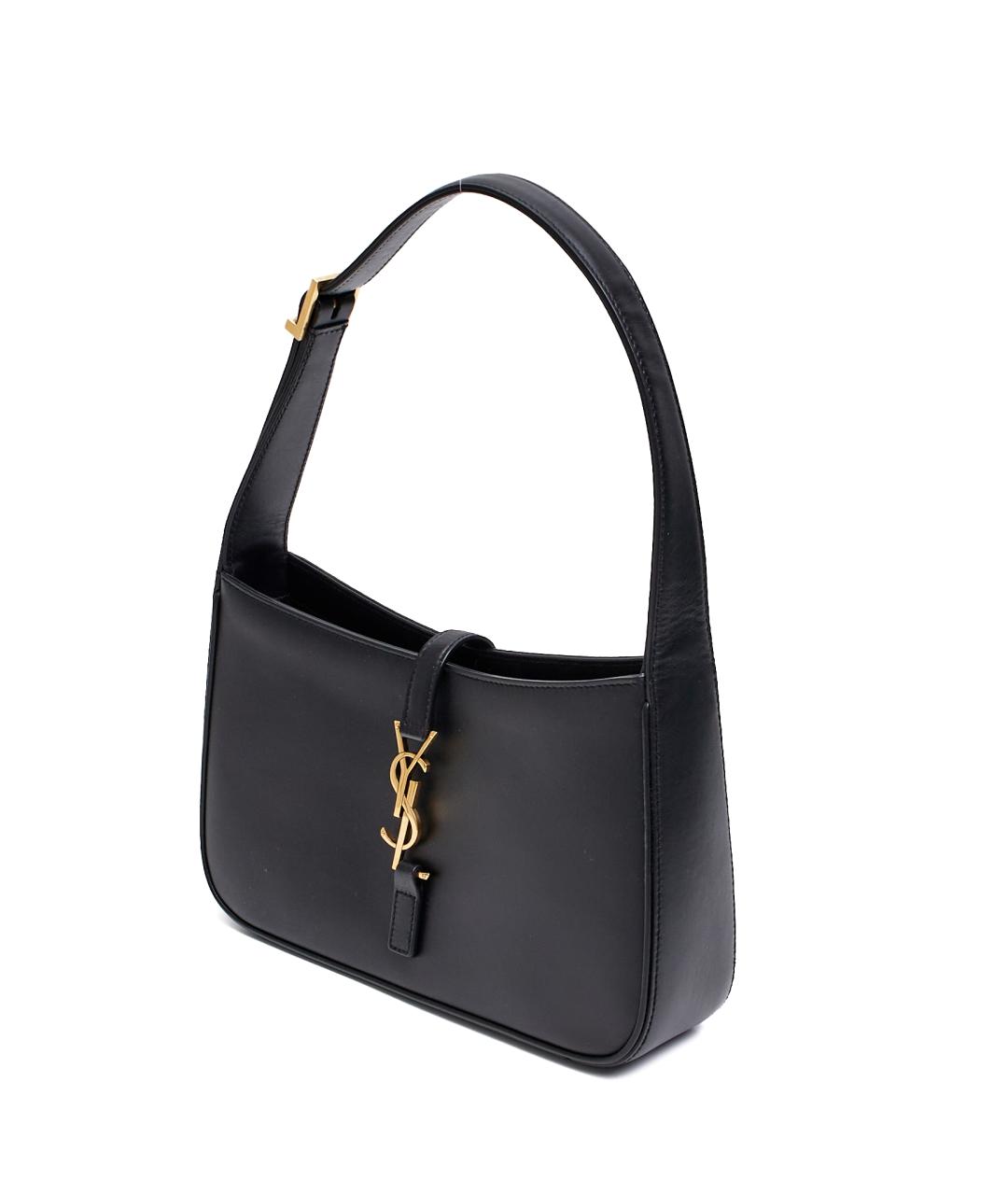 SAINT LAURENT Черная кожаная сумка с короткими ручками, фото 2