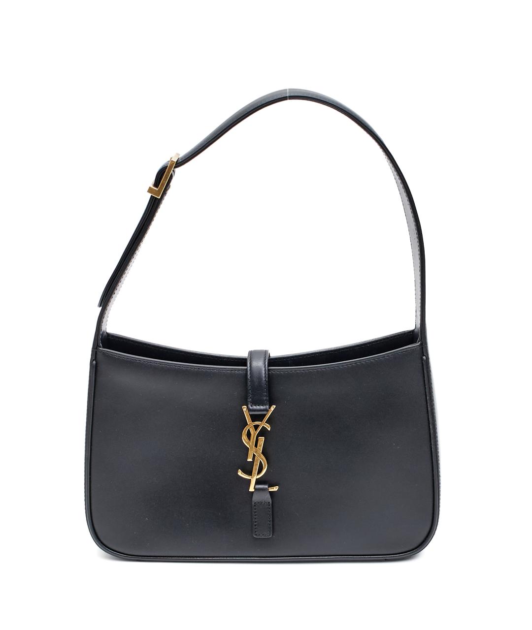 SAINT LAURENT Черная кожаная сумка с короткими ручками, фото 7