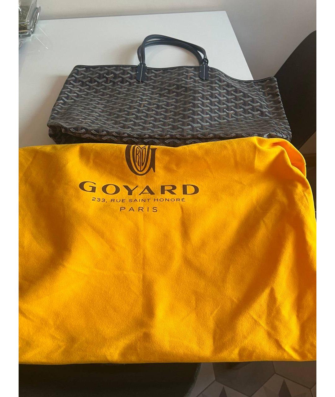 GOYARD Синяя кожаная сумка с короткими ручками, фото 2