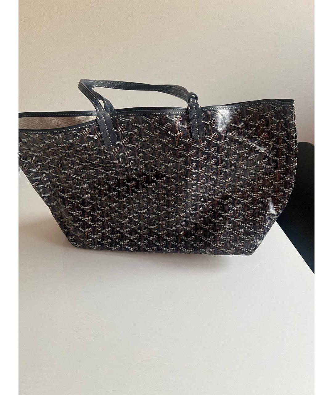 GOYARD Синяя кожаная сумка с короткими ручками, фото 3