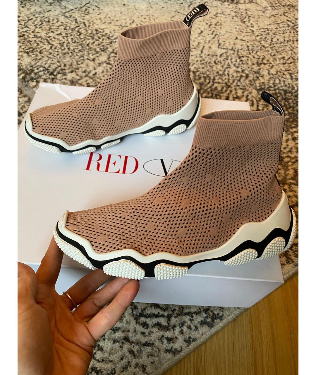 RED VALENTINO Бежевые кроссовки, фото 7