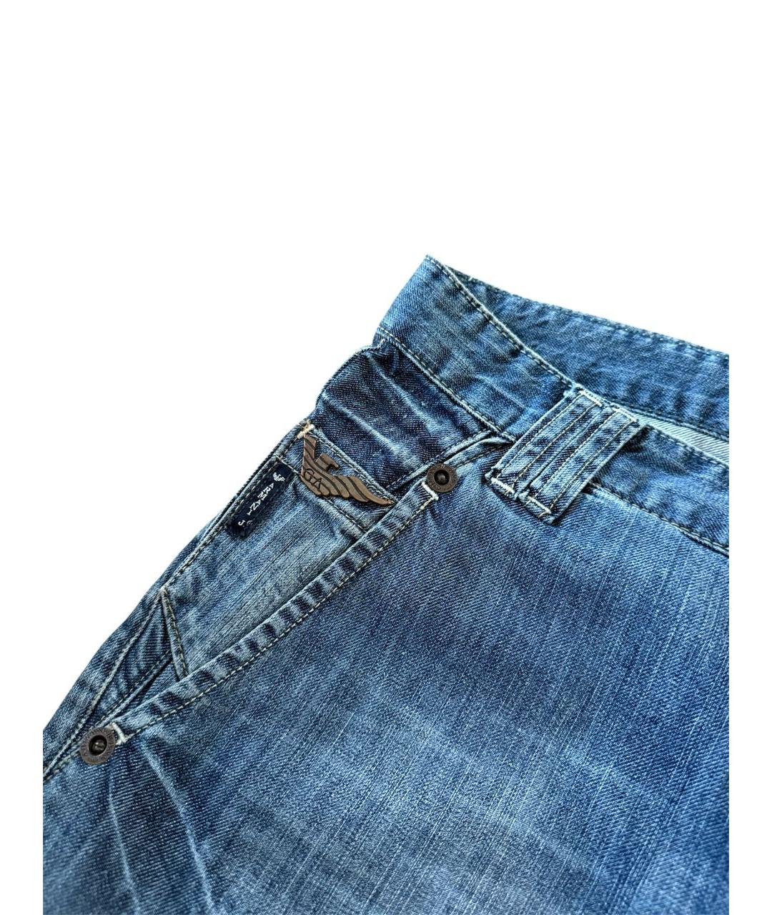 ARMANI JEANS Голубые прямые джинсы, фото 4