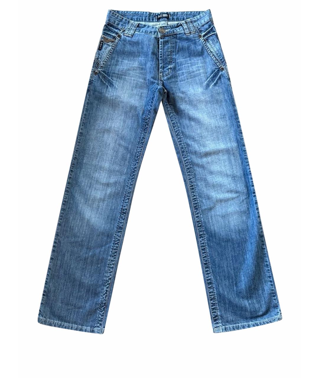 ARMANI JEANS Голубые прямые джинсы, фото 1