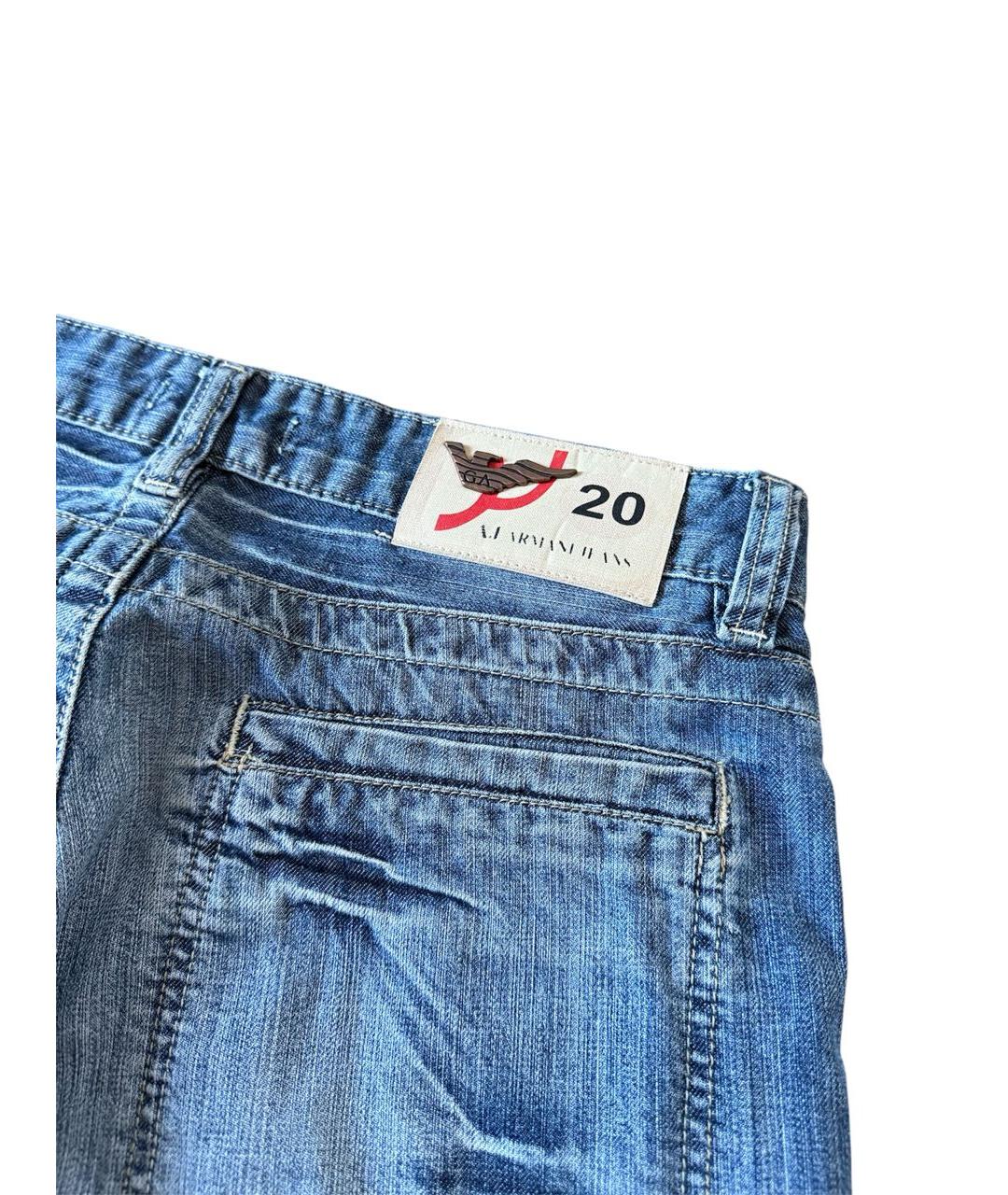 ARMANI JEANS Голубые прямые джинсы, фото 5