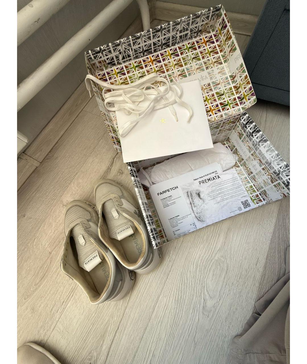 PREMIATA Белые кожаные кроссовки, фото 4