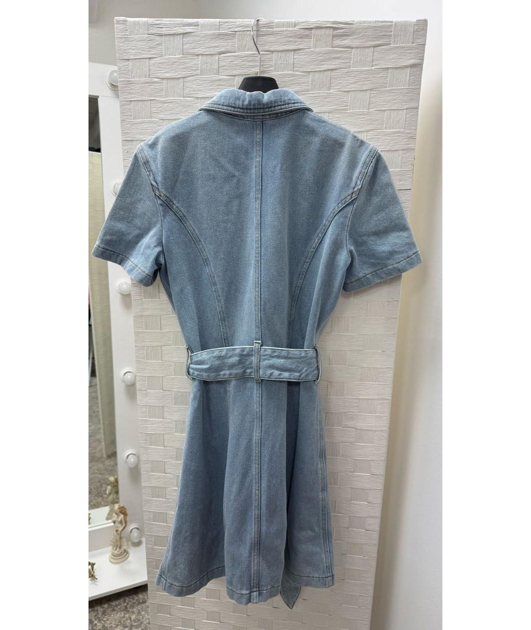 NANUSHKA Голубое хлопко-эластановое повседневное платье, фото 2