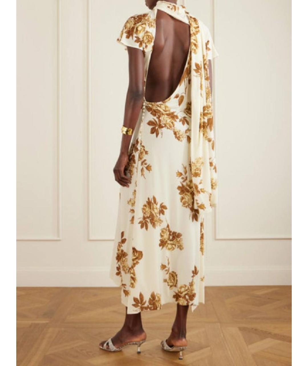 MAGDA BUTRYM Бежевое вискозное коктейльное платье, фото 4