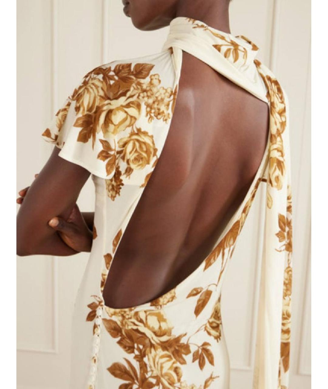 MAGDA BUTRYM Бежевое вискозное коктейльное платье, фото 3