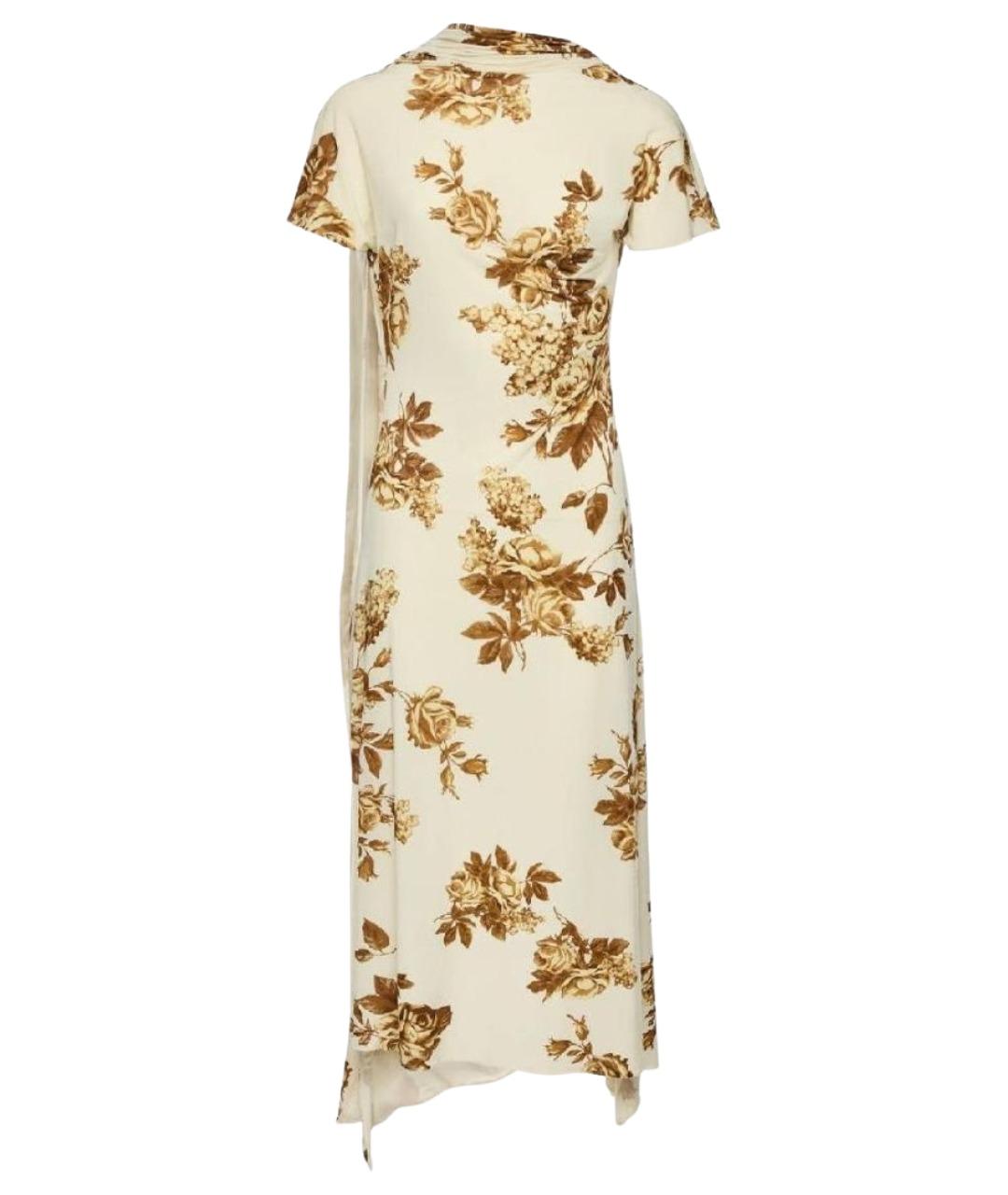 MAGDA BUTRYM Бежевое вискозное коктейльное платье, фото 1