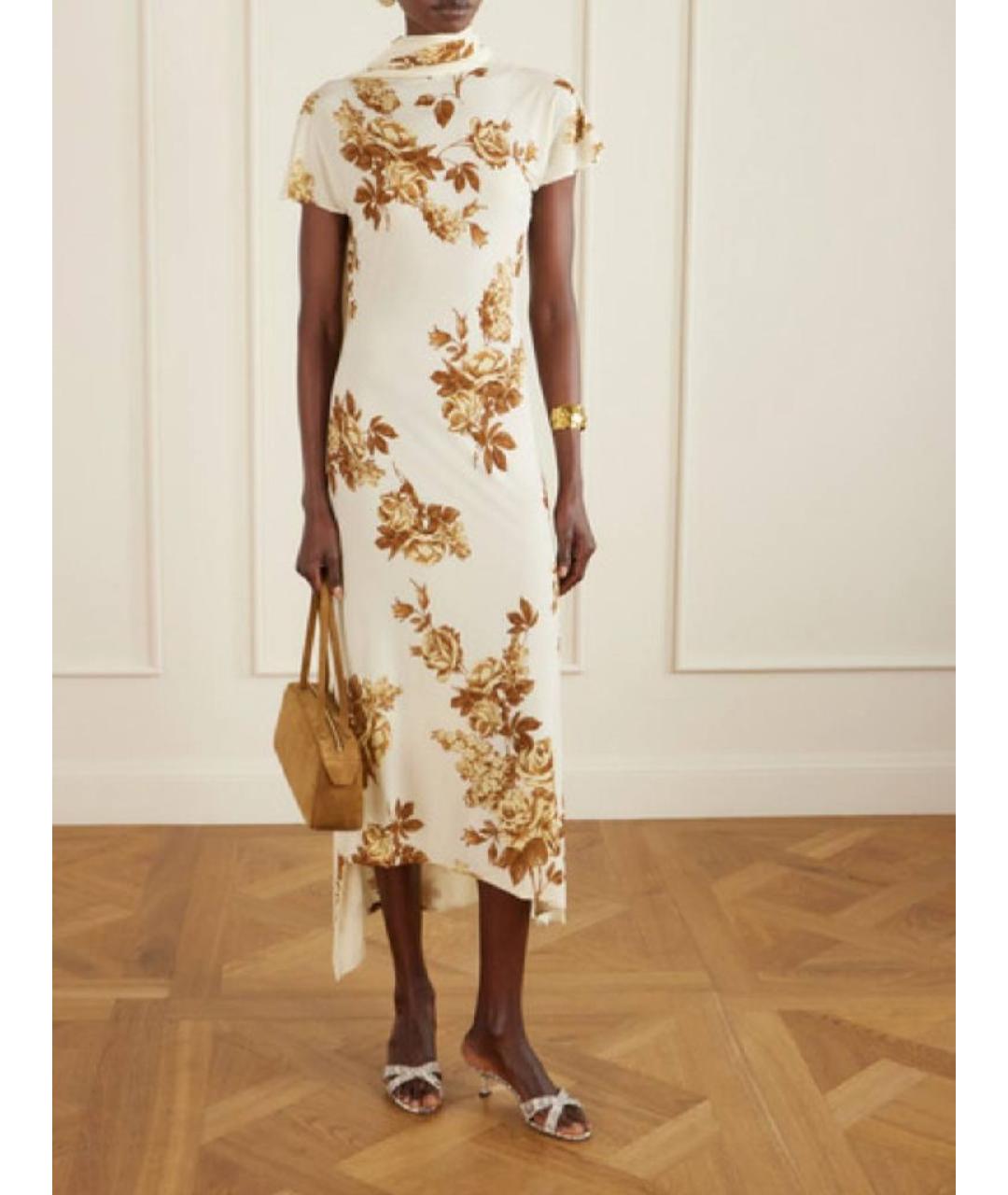 MAGDA BUTRYM Бежевое вискозное коктейльное платье, фото 2