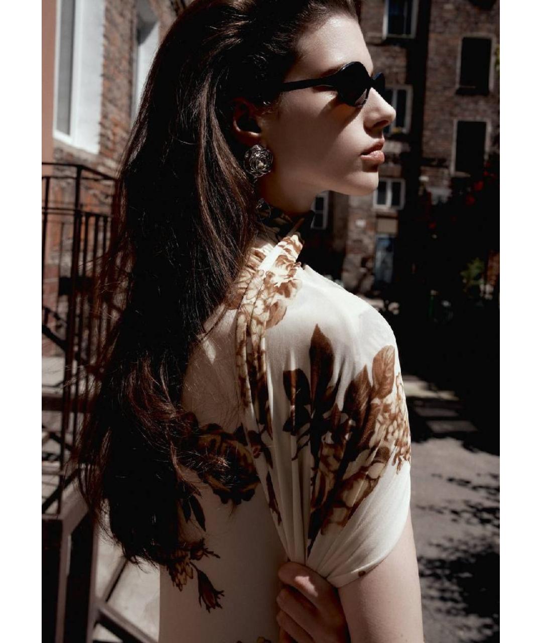 MAGDA BUTRYM Бежевое вискозное коктейльное платье, фото 7