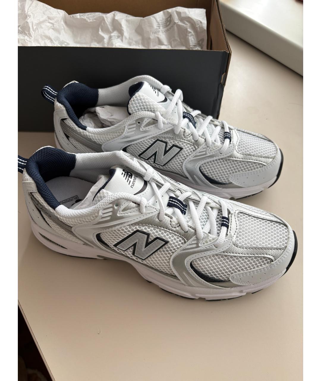 NEW BALANCE Белые текстильные кроссовки, фото 3