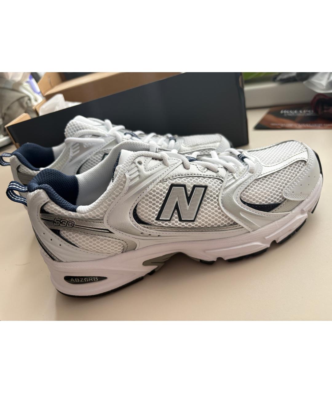 NEW BALANCE Белые текстильные кроссовки, фото 2