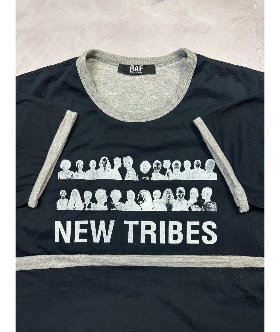 RAF SIMONS Черная хлопковая футболка, фото 2
