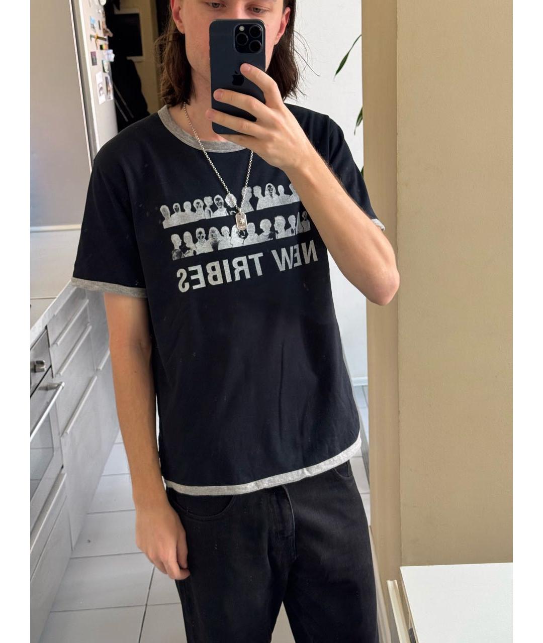 RAF SIMONS Черная хлопковая футболка, фото 8