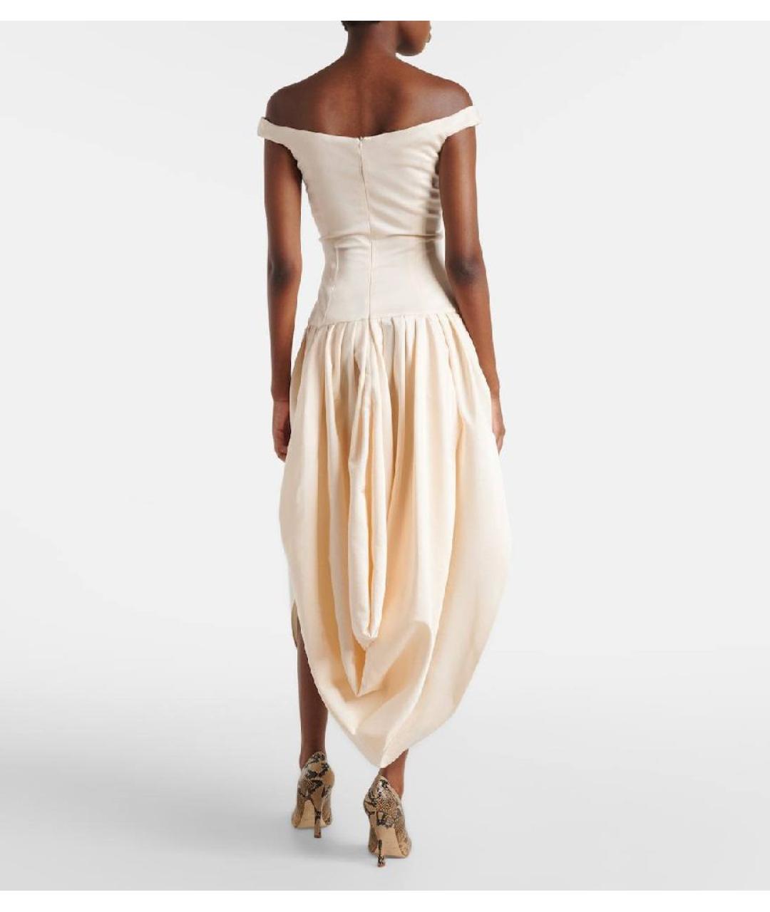 MAGDA BUTRYM Белое шелковое коктейльное платье, фото 3