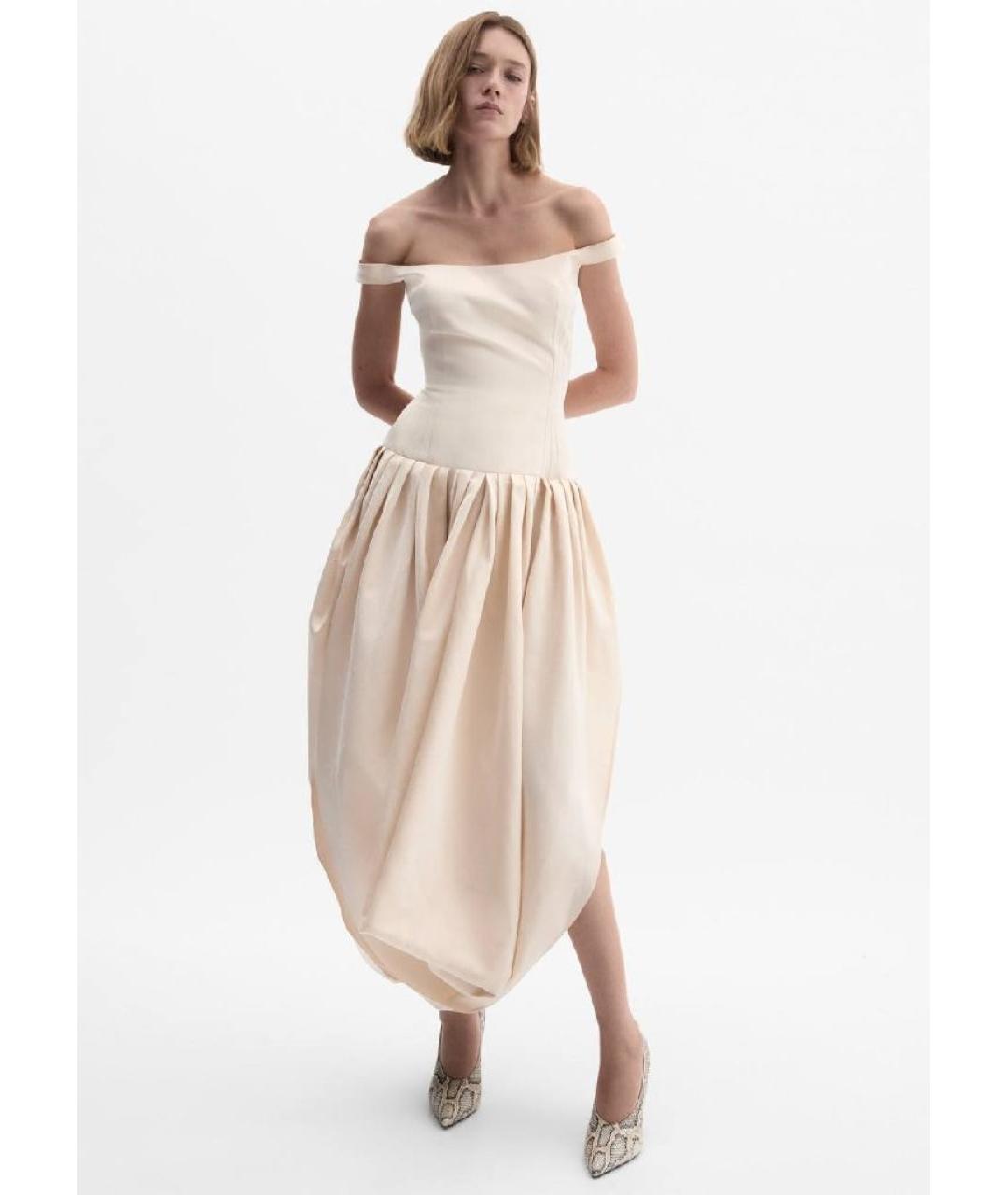 MAGDA BUTRYM Белое шелковое коктейльное платье, фото 5