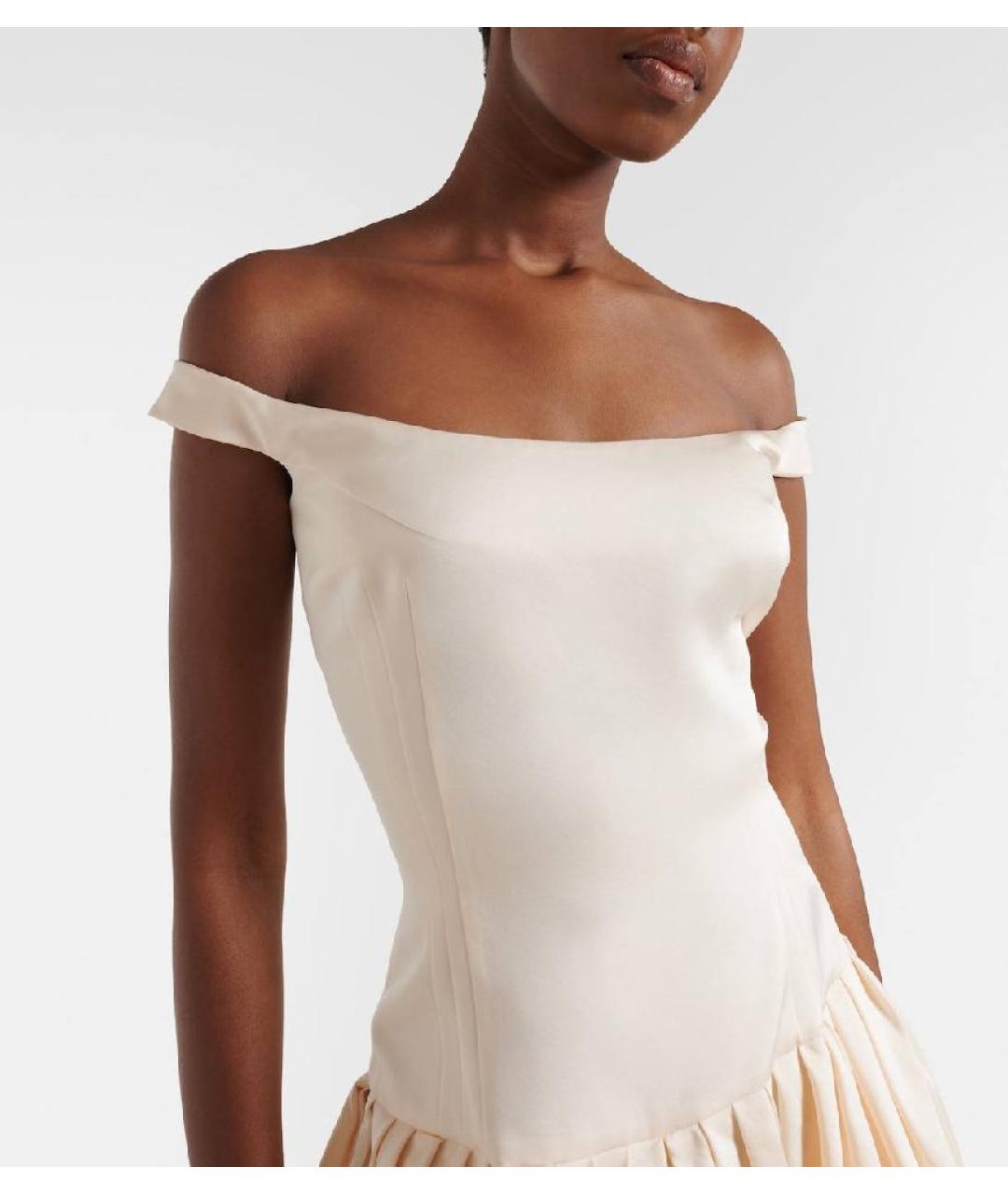 MAGDA BUTRYM Белое шелковое коктейльное платье, фото 4