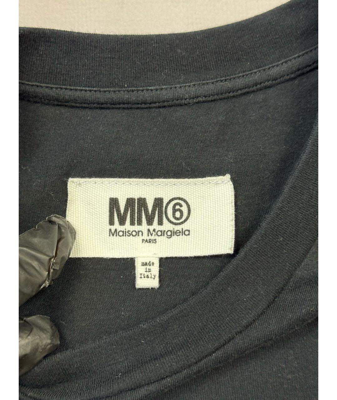MM6 MAISON MARGIELA Черная хлопковая футболка, фото 5