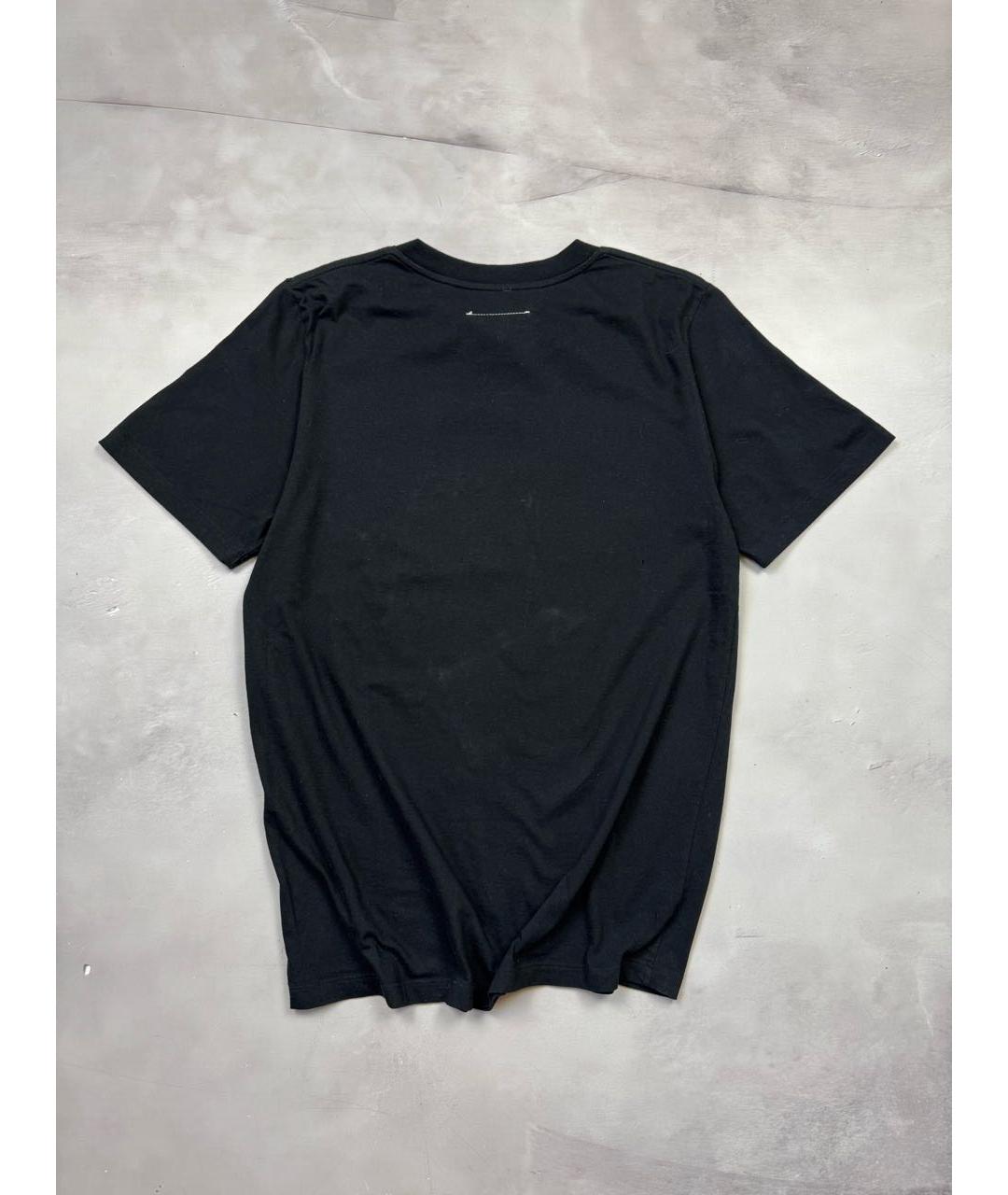 MM6 MAISON MARGIELA Черная хлопковая футболка, фото 3