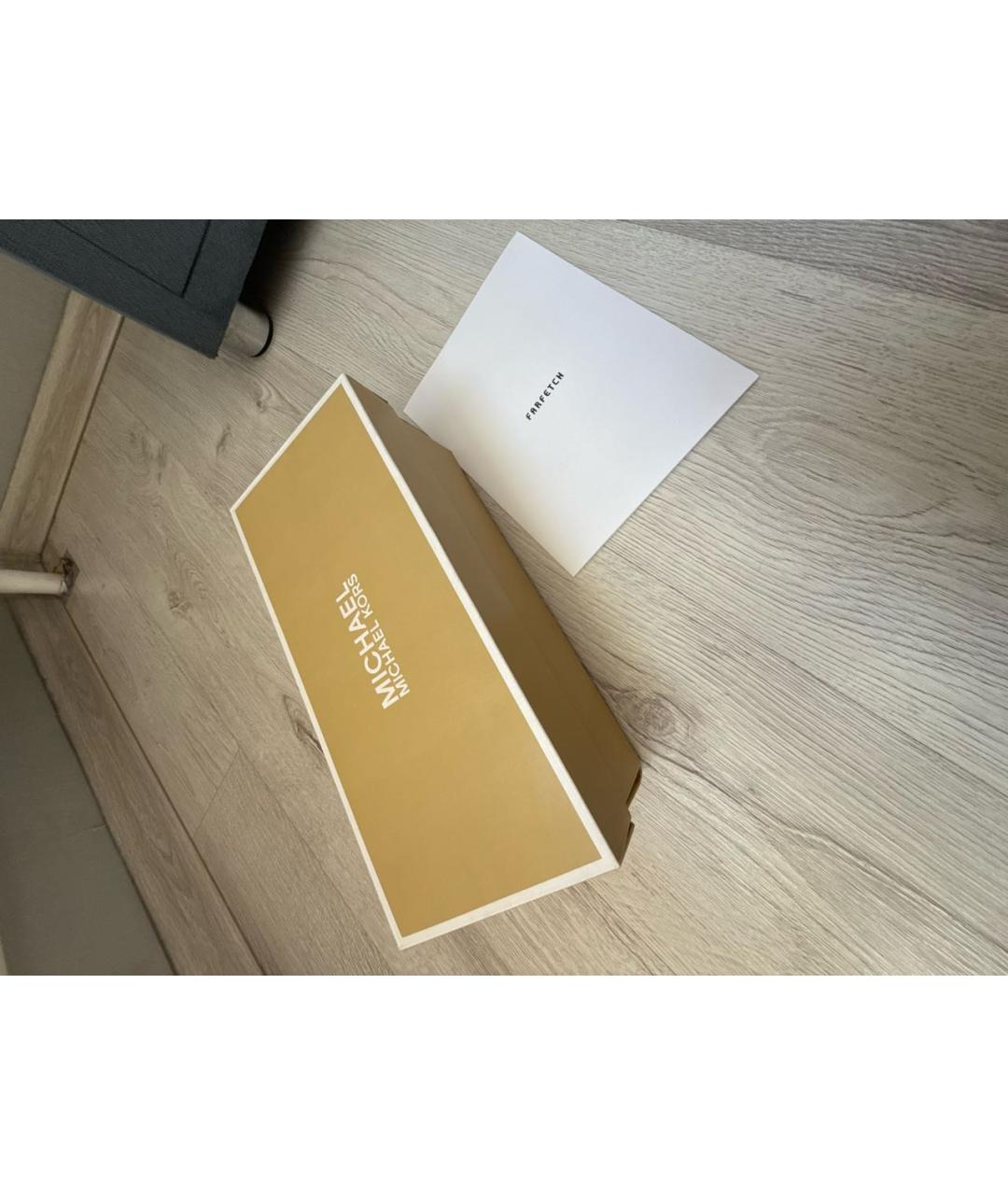 MICHAEL MICHAEL KORS Коричневые кожаные сандалии, фото 6