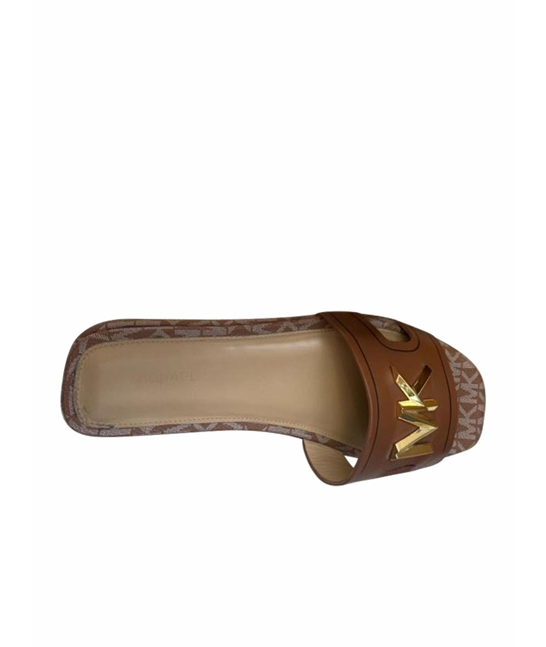 MICHAEL MICHAEL KORS Коричневые кожаные сандалии, фото 1