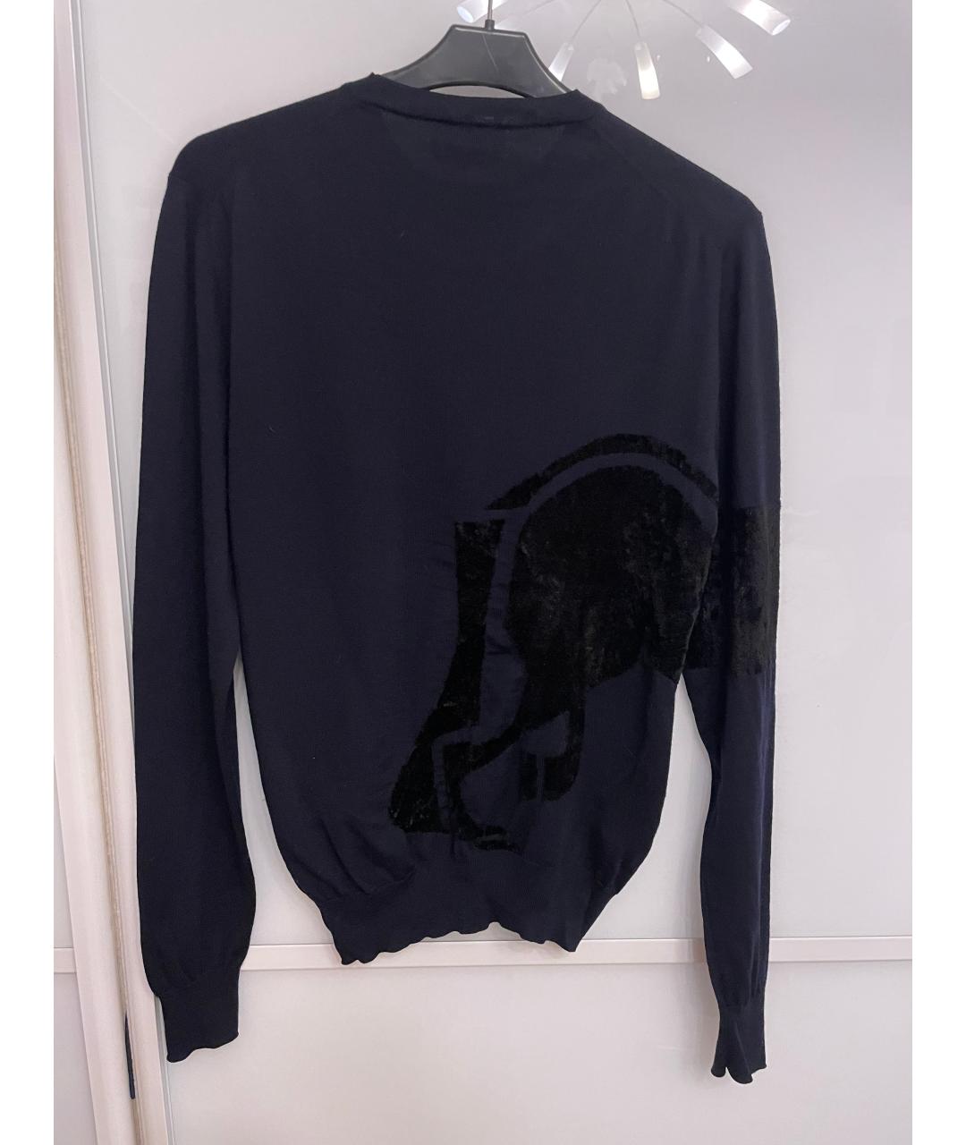 HERMES Темно-синий шерстяной джемпер / свитер, фото 2
