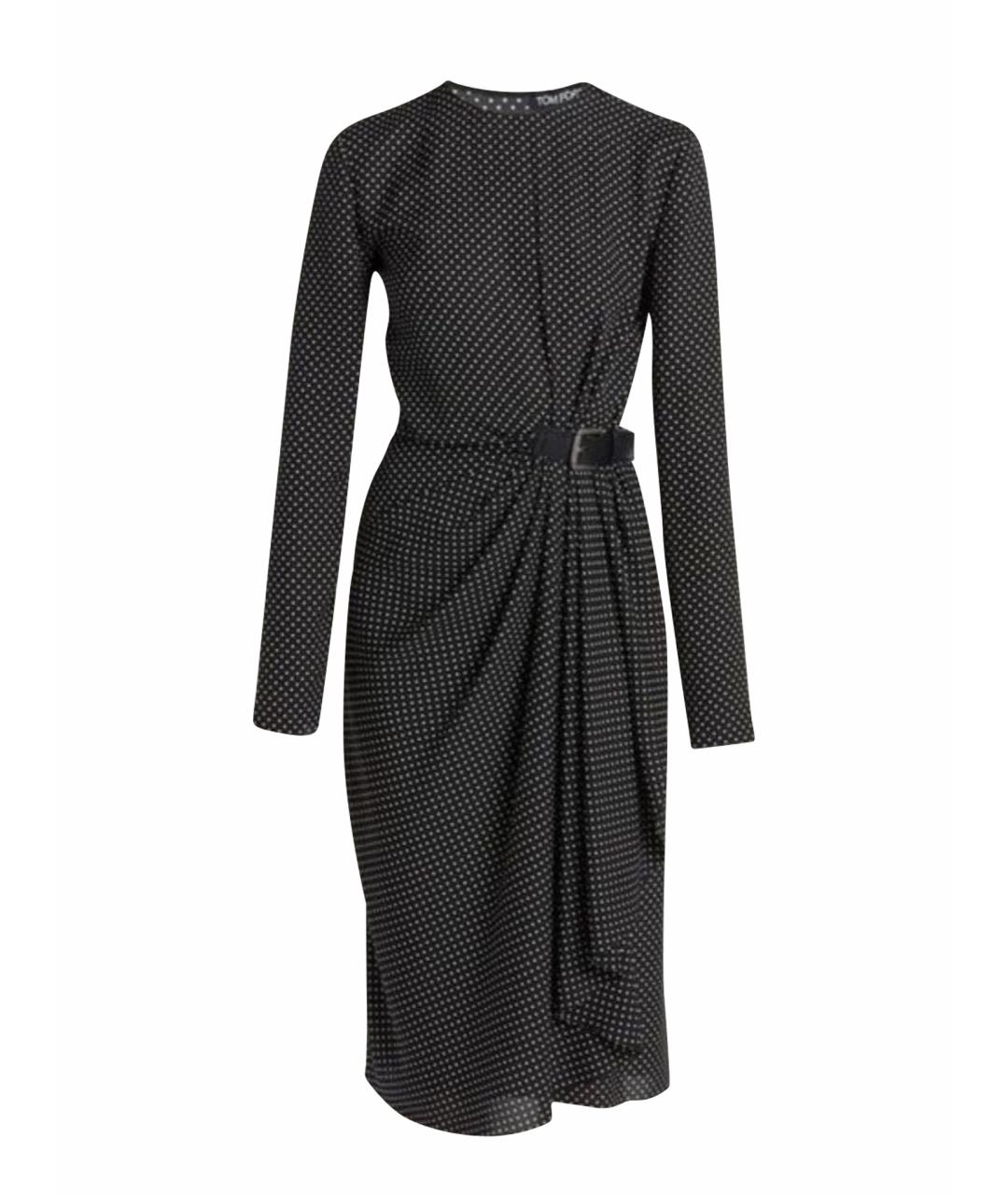 TOM FORD Черное шелковое коктейльное платье, фото 1