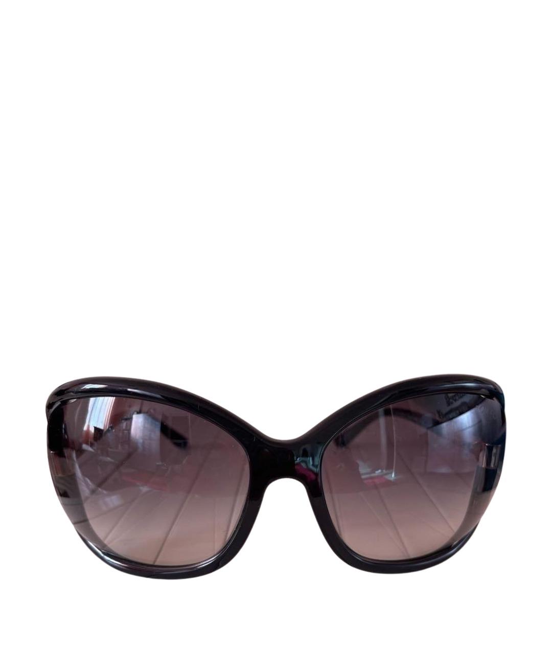 TOM FORD Черные пластиковые солнцезащитные очки, фото 1