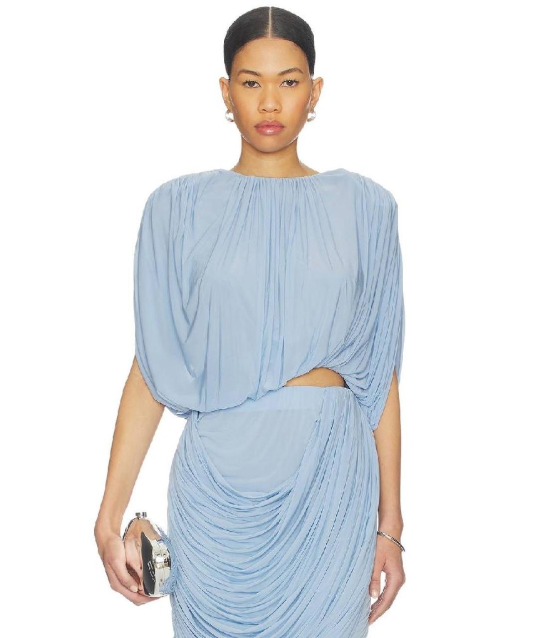 MAGDA BUTRYM Голубой вискозный костюм с юбками, фото 2