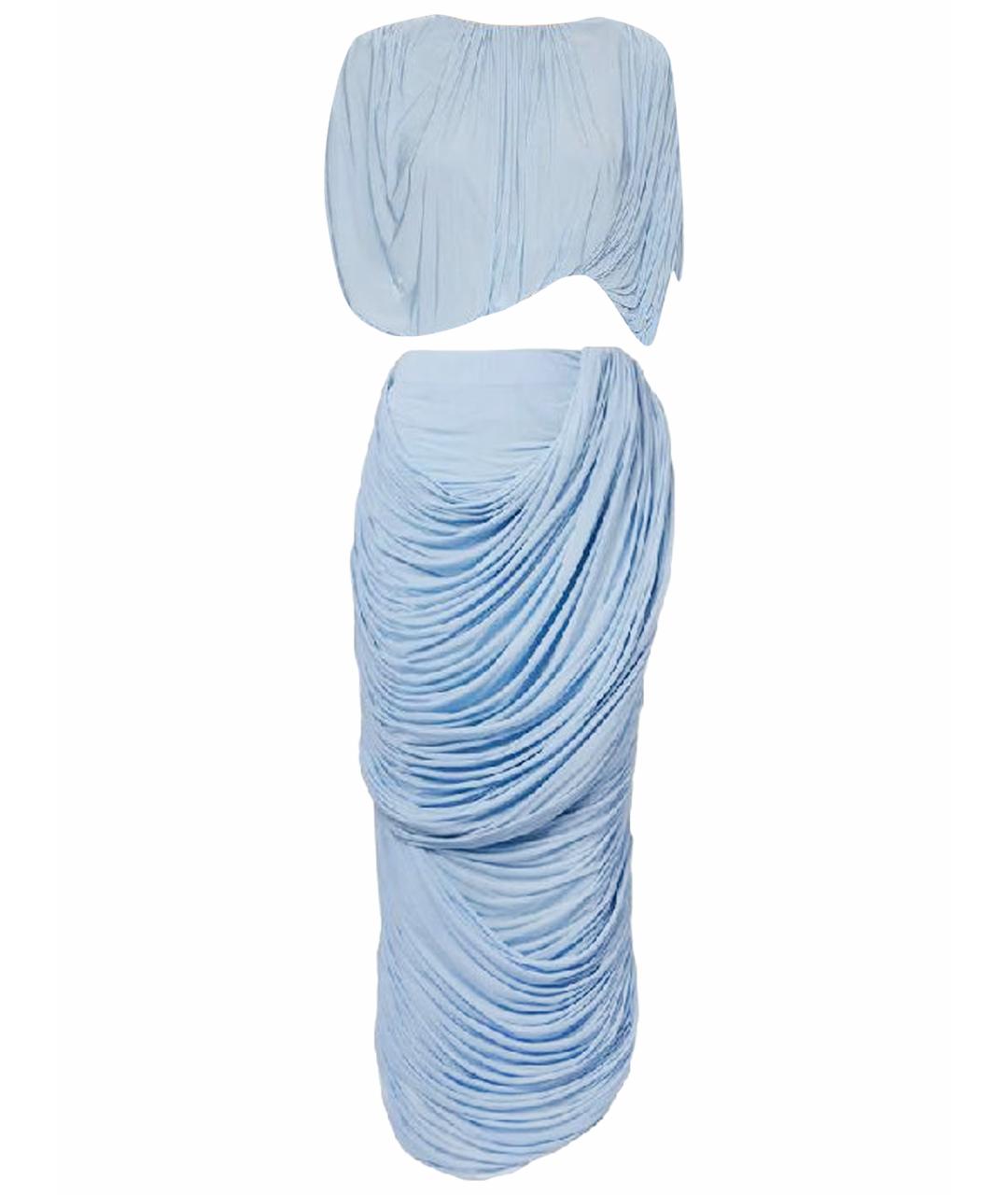 MAGDA BUTRYM Голубой вискозный костюм с юбками, фото 1