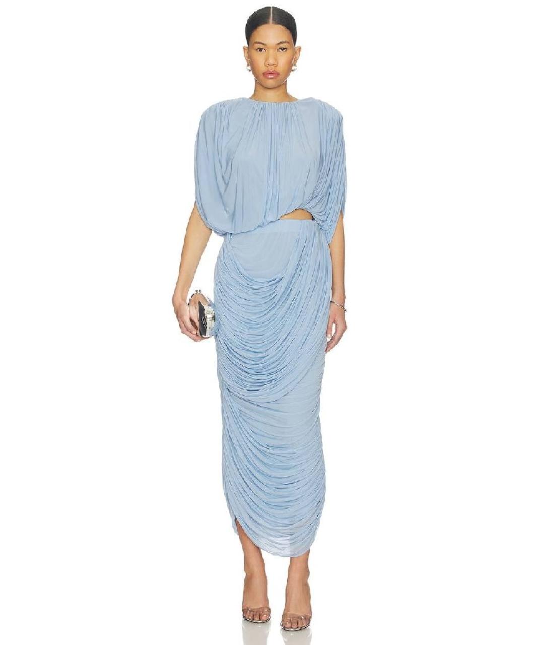 MAGDA BUTRYM Голубой вискозный костюм с юбками, фото 6
