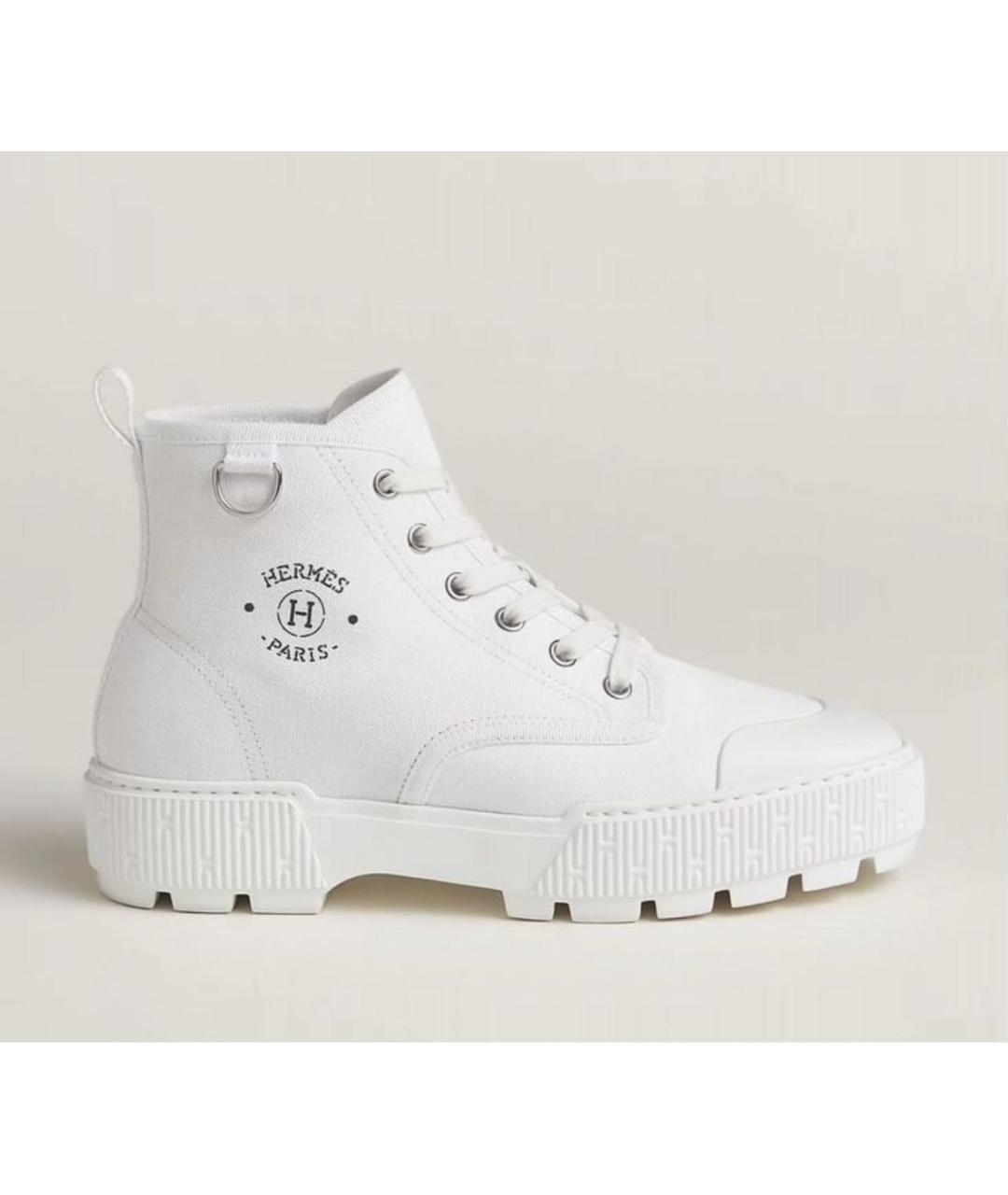 HERMES Белые текстильные ботинки, фото 2