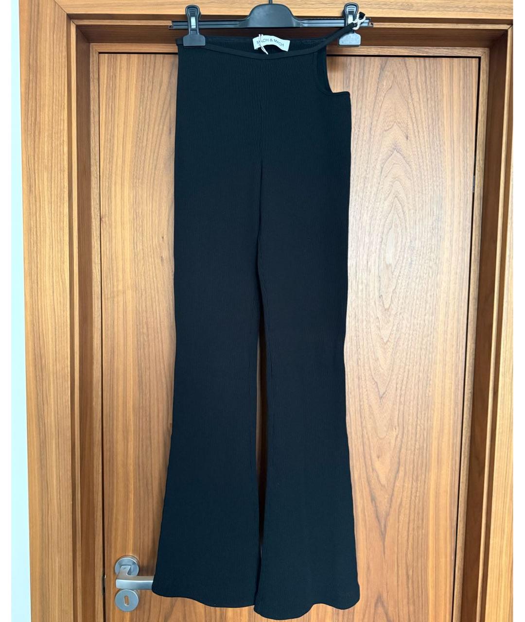 MACH&MACH Черные вискозные брюки широкие, фото 5