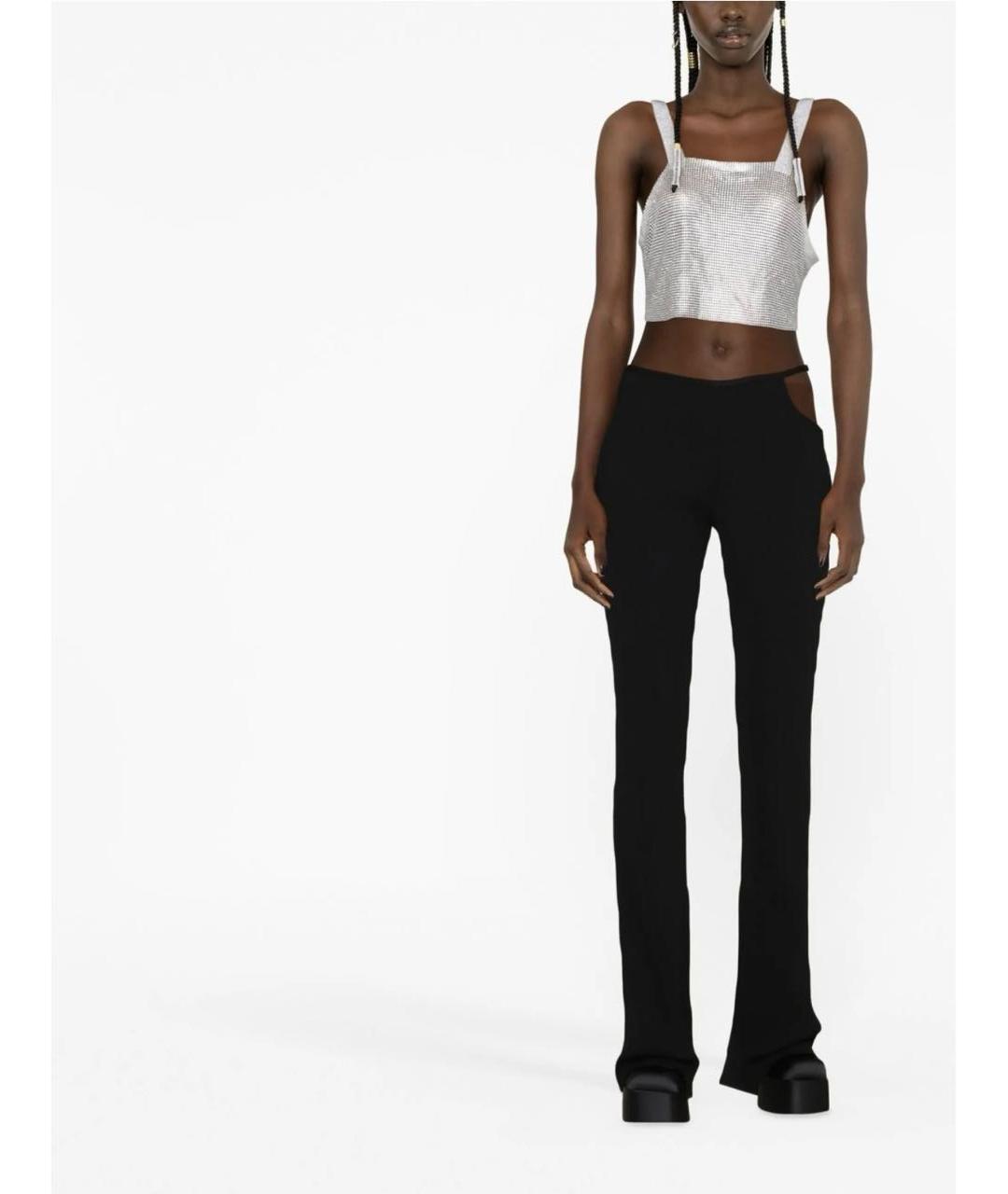 MACH&MACH Черные вискозные брюки широкие, фото 8