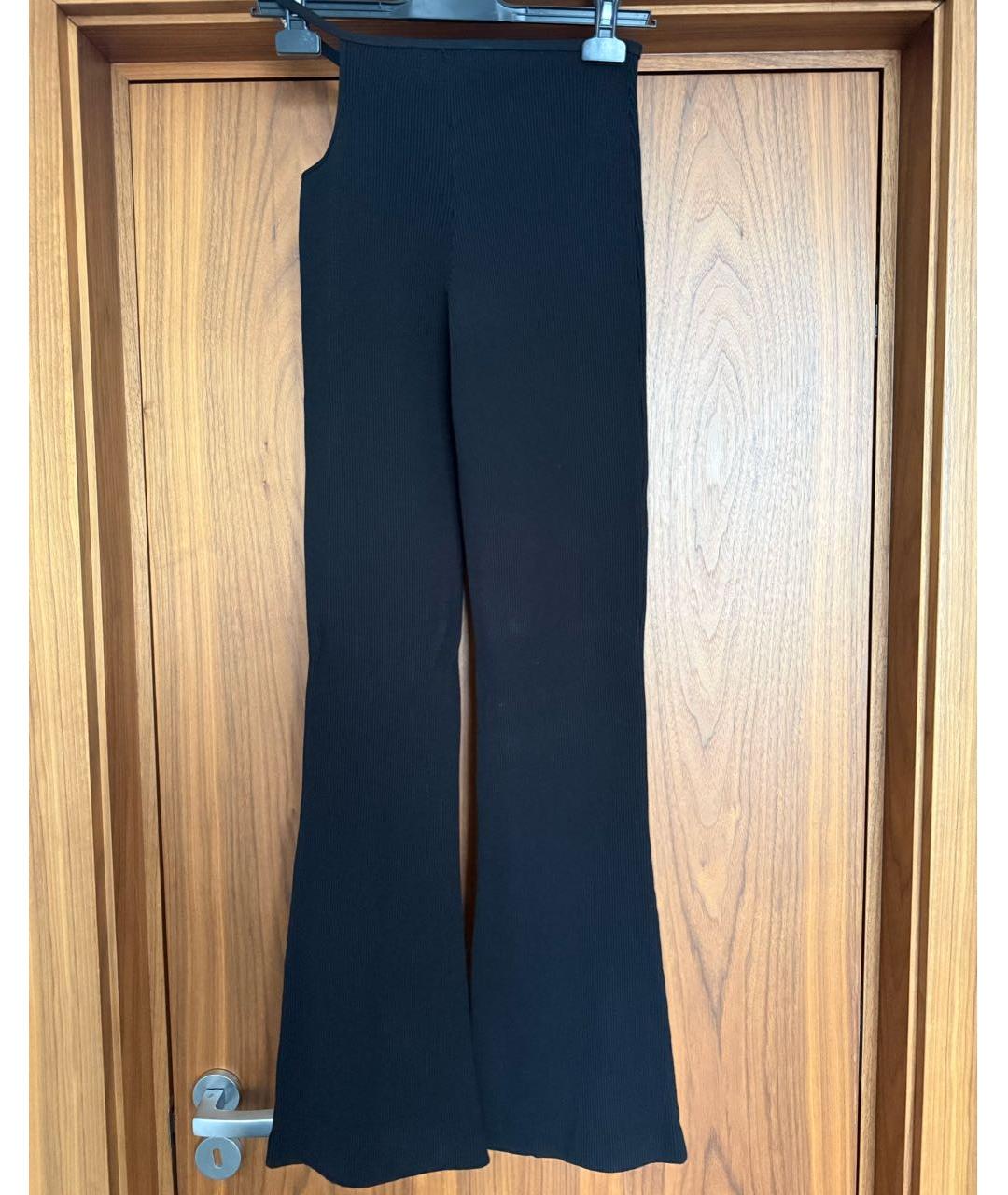 MACH&MACH Черные вискозные брюки широкие, фото 2