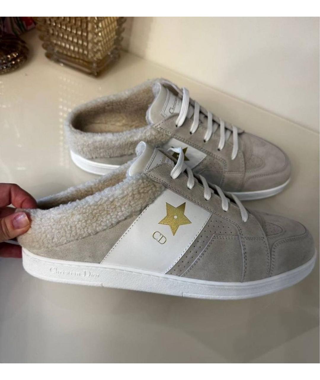 CHRISTIAN DIOR Бежевые замшевые мюли, фото 7