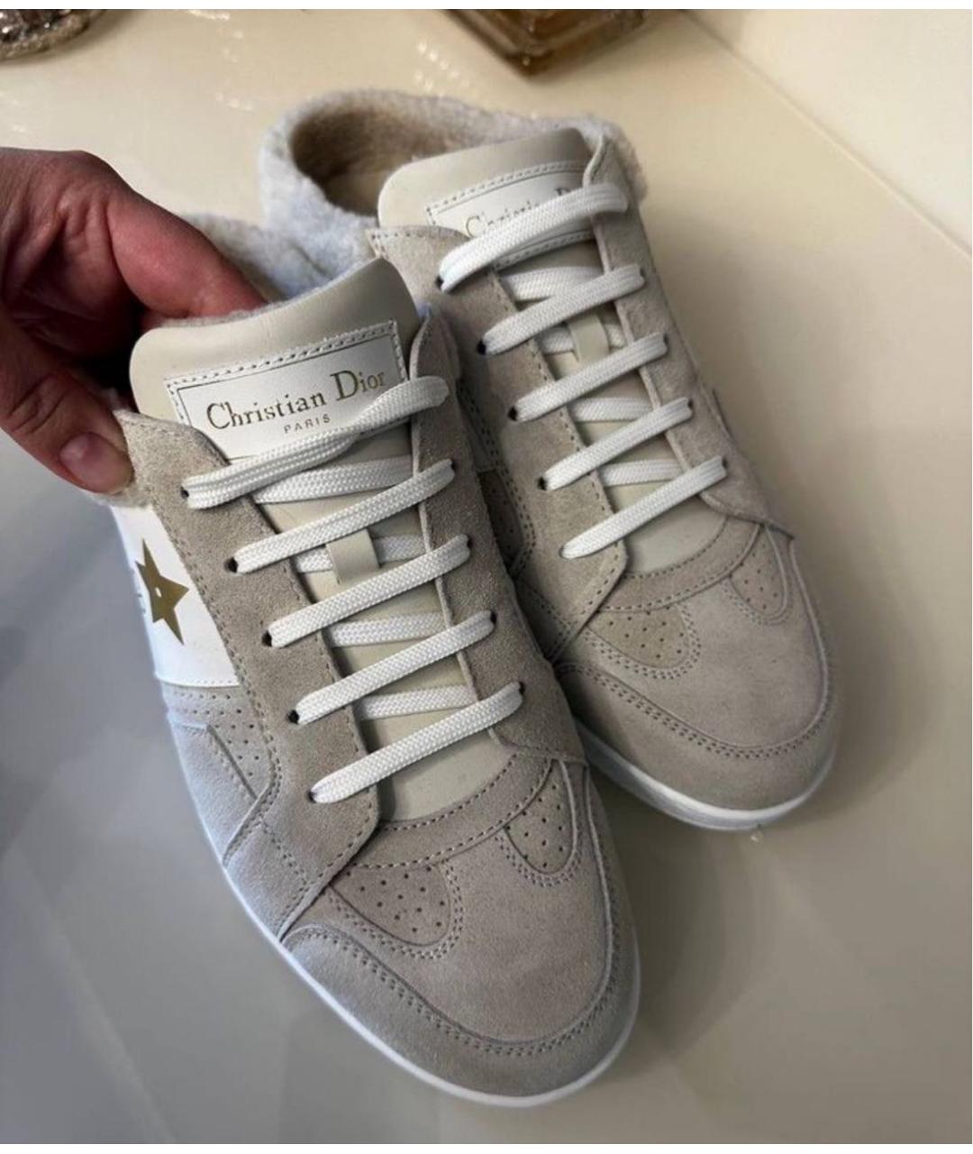 CHRISTIAN DIOR Бежевые замшевые мюли, фото 4