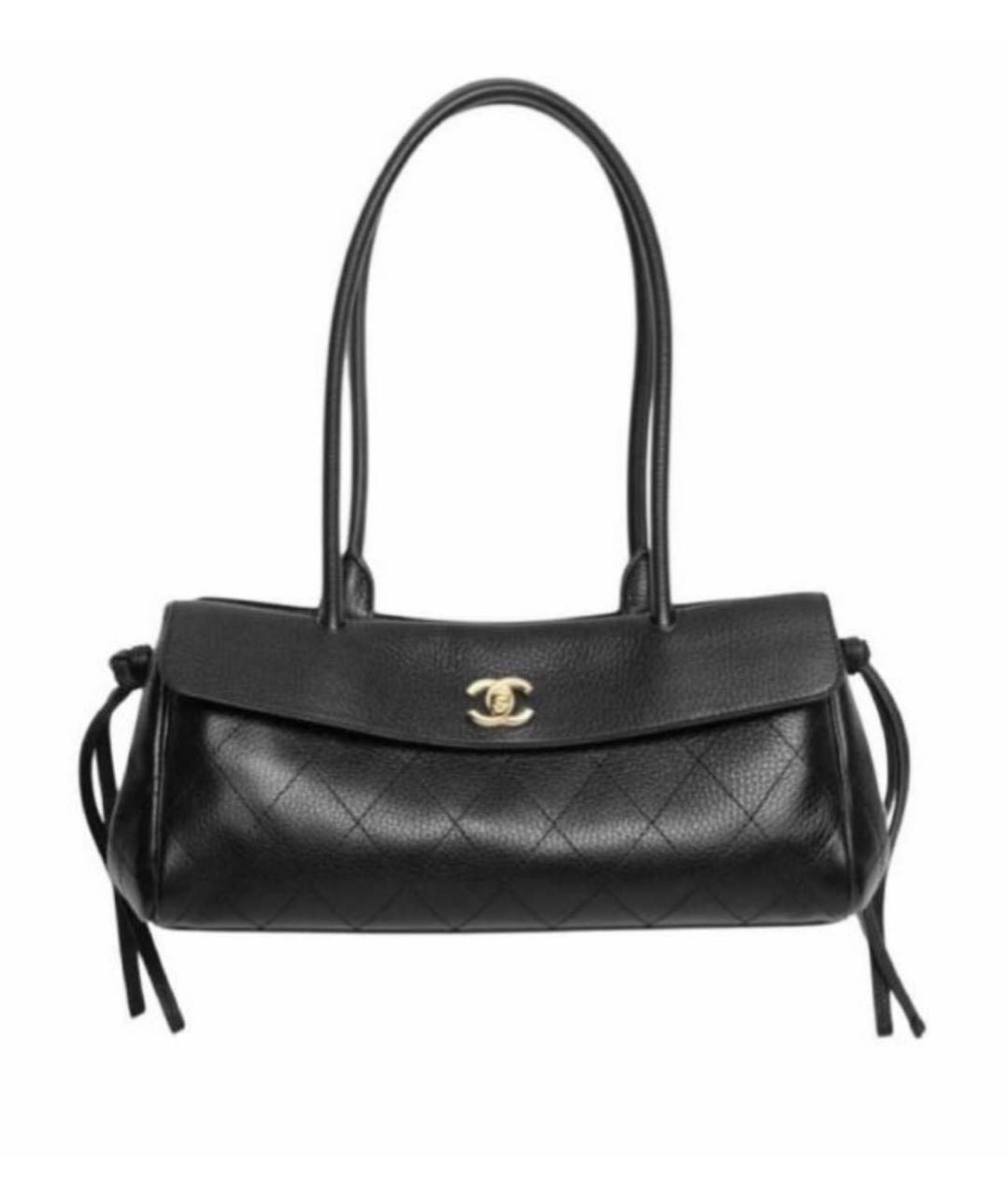 CHANEL Черная кожаная сумка тоут, фото 2