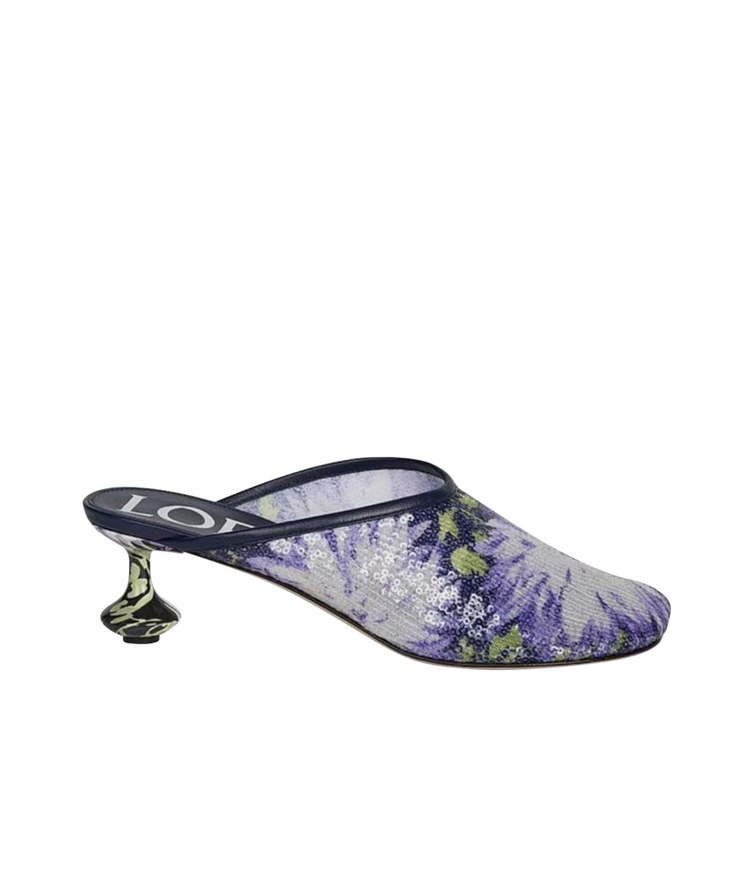 LOEWE Фиолетовые текстильные мюли, фото 1