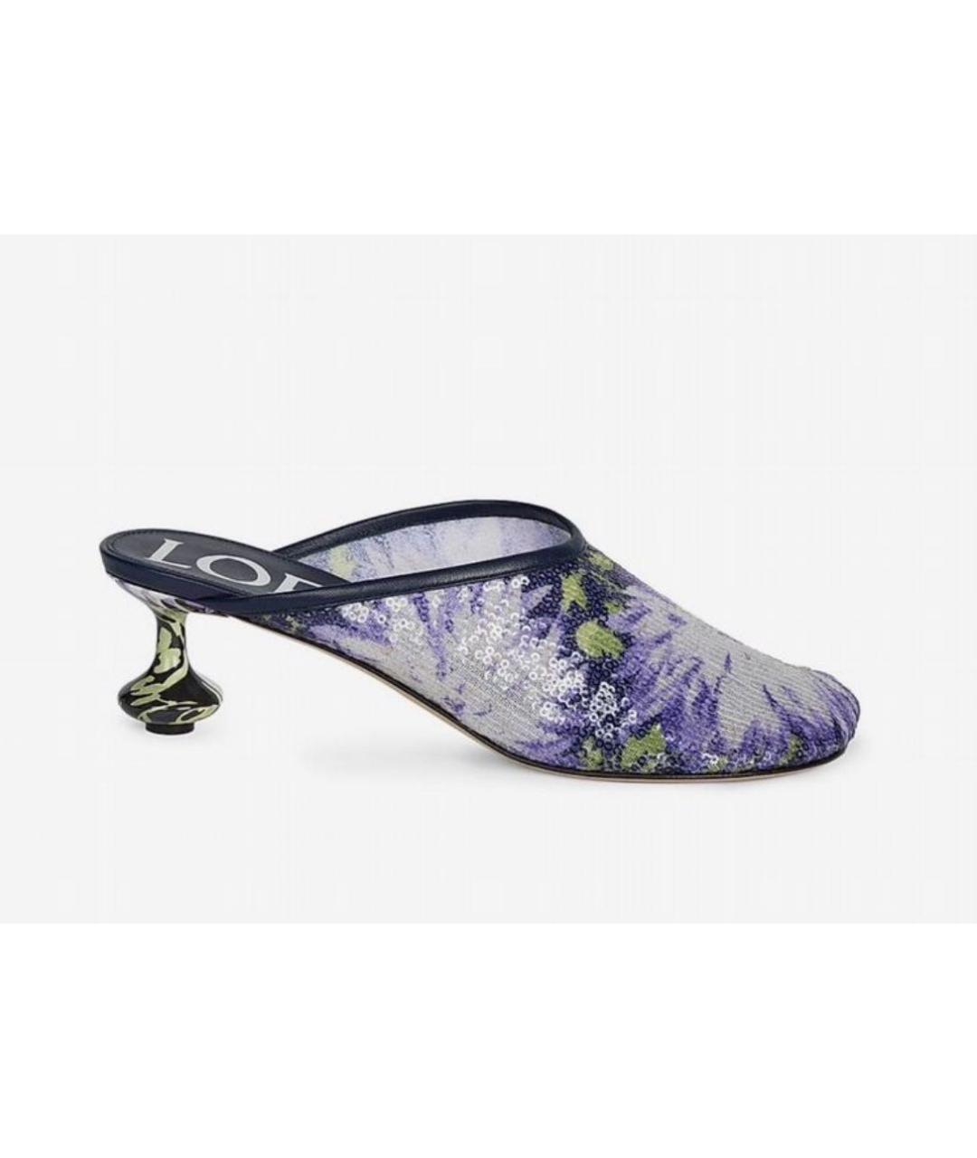 LOEWE Фиолетовые текстильные мюли, фото 7