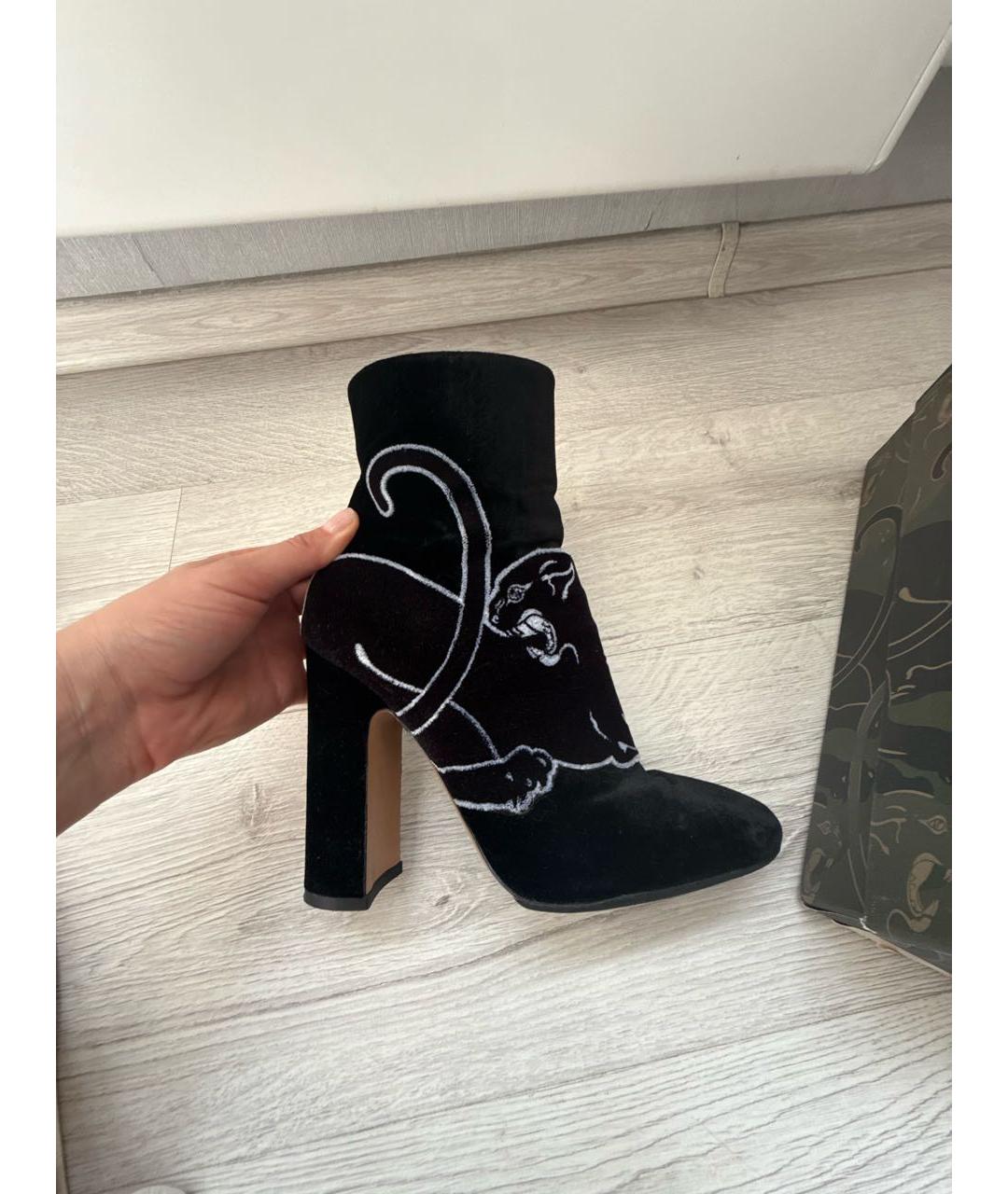 VALENTINO Черные бархатные ботильоны, фото 5