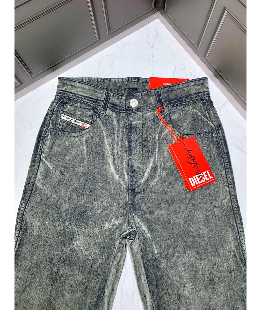 DIESEL Антрацитовые хлопко-эластановые джинсы слим, фото 5