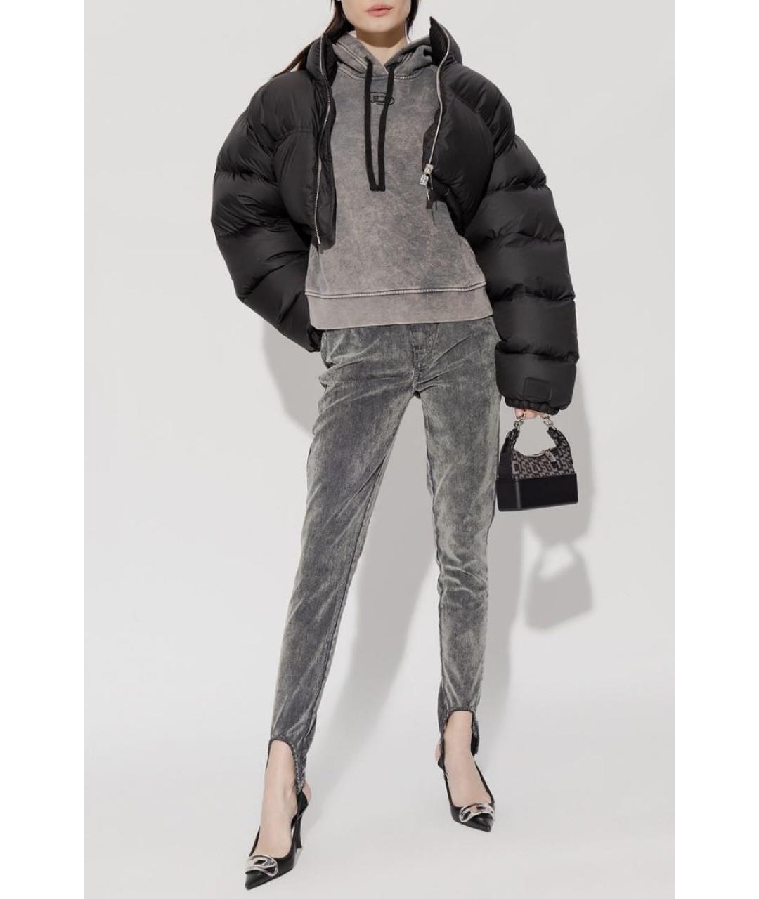 DIESEL Антрацитовые хлопко-эластановые джинсы слим, фото 2