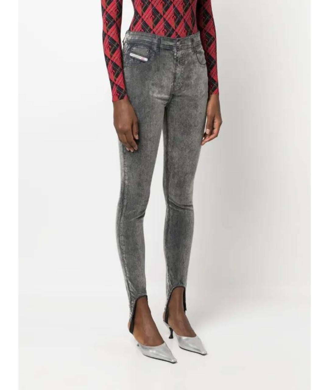 DIESEL Антрацитовые хлопко-эластановые джинсы слим, фото 3