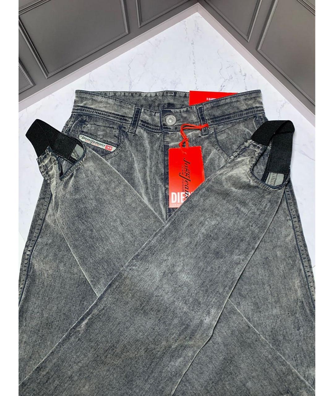 DIESEL Антрацитовые хлопко-эластановые джинсы слим, фото 7